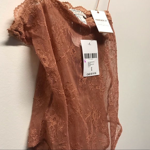🌸Forever 21 burnt orange lace body suit - Picture 2 of 5